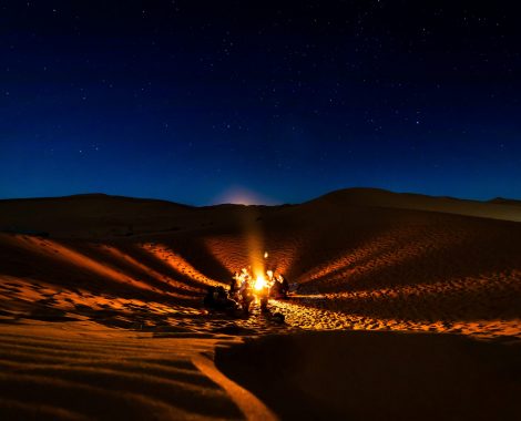 people-having-bonfire-at-desert-at-night-1703317
